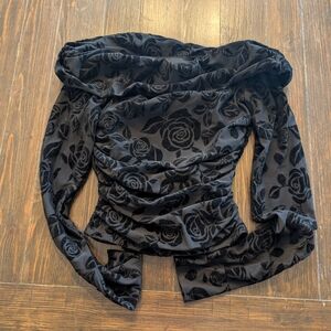 Wild Fable Black Floral Top